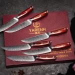 Srebrne Zestawy noży kuchennych - 6 sztuk stalowe japońskie 