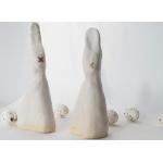 Białe Figurki wielkanocne ceramiczne 