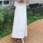 Białe Krótkie sukienki damskie do prania ręcznego szydełkowe z krótkimi rękawami w stylu casual na lato w rozmiarze XL 
