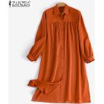 Pomarańczowe Bluzki z długim rękawem damskie do prania ręcznego z długimi rękawami eleganckie z poliestru na wiosnę w rozmiarze XL 