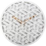 Białe Zegary ścienne okrągłe o średnicy 36 cm drewniane marki Nextime 