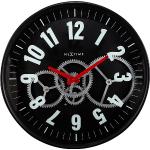 Czarne Zegary ścienne nowoczesne z tworzywa sztucznego marki Nextime 