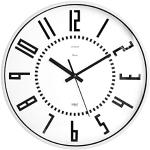 Czarne Zegary ścienne okrągłe o średnicy 35 cm marki H & H 
