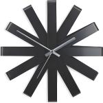 Czarne Zegary ścienne okrągłe o średnicy 30 cm 