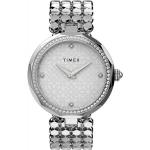 Srebrne Zegarki na rękę damskie eleganckie ze srebra marki Timex 