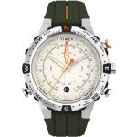 Zielone Zegarki na rękę męskie z kompasem sportowe ze srebra marki Timex Expedition 