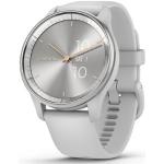 Srebrne Smartwatche z systemem Garmin OS z funkcją powiadomień eleganckie dotykowe ze srebra marki Garmin Vivomove 