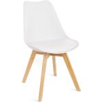 Białe Krzesła w nowoczesnym stylu z litego drewna 