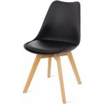 Czarne Krzesła w nowoczesnym stylu z litego drewna 