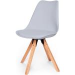 Przecenione Szare Krzesła w nowoczesnym stylu z litego drewna 