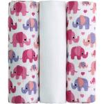 Zestaw 3 materiałowych pieluszek T-TOMI Pink Elephants, 70x70 cm