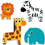 Wielokolorowe Puzzle 3D z motywem zwierząt marki Djeco 