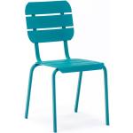 Niebieskie Krzesła ogrodowe sztaplowane - 4 sztuki 