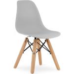 Przecenione Szare Krzesła - 4 sztuki w stylu skandynawskim drewniane marki ELIOR 