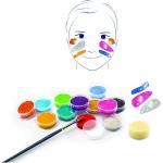 Wielokolorowe Farby do malowania twarzy z motywem zwierząt marki Djeco 