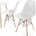 Przecenione Srebrne Krzesła do jadalni - 2 sztuki w stylu skandynawskim bukowe 