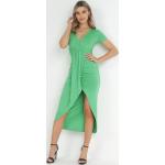 Przecenione Zielone Sukienki o kroju kopertowym damskie w rozmiarze L 