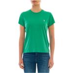 Zielone Koszulki polo damskie z krótkimi rękawami z dżerseju marki POLO RALPH LAUREN Big & Tall w rozmiarze L 
