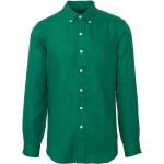 Zielone Koszule lniane męskie w stylu casual marki Ralph Lauren w rozmiarze XL 
