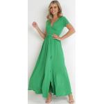 Przecenione Zielone Sukienki rozkloszowane damskie maxi w rozmiarze L 