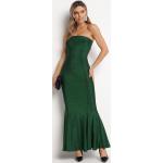 Przecenione Zielone Długie sukienki damskie metaliczne maxi w rozmiarze L 