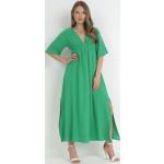 Przecenione Zielone Długie sukienki damskie maxi w rozmiarze L 
