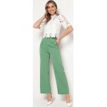 Przecenione Zielone Eleganckie spodnie damskie w rozmiarze XL 
