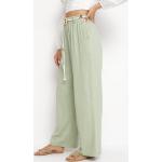Przecenione Zielone Szerokie spodnie damskie plecione w rozmiarze XL 