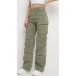 Zielone Jeansy bojówki damskie w rozmiarze XL 
