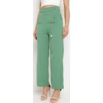 Przecenione Zielone Szerokie spodnie damskie w rozmiarze XL 