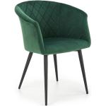 Przecenione Zielone Krzesła do jadalni tapicerowane pikowane w nowoczesnym stylu marki ELIOR 