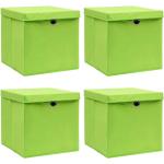 Zielone Pudełka do przechowywania  zamykane - 4 sztuki marki ELIOR 