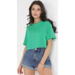 Przecenione Zielone Koszulki oversize damskie z krótkimi rękawami w rozmiarze L 