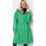 Przecenione Zielone Płaszcze nieprzemakalne damskie w rozmiarze XL 