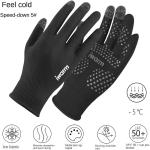 Czarne Oddychające Rękawiczki do ekranów dotykowych damskie sportowe 