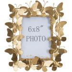 Złote Stojące ramki do zdjęć z motywem motyli marki mauro ferretti w rozmiarze 15x20 cm 