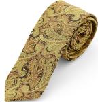 Złote Krawaty męskie Paisley eleganckie 