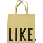 Przecenione Żółte Ekologiczne torby na zakupy w nowoczesnym stylu marki Design Letters 