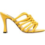 Żółte Sandały na wysokim obcasie damskie w paski na lato marki SERGIO ROSSI w rozmiarze 38 