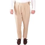 Piaskowe Spodnie męskie Tapered fit w stylu biznesowym marki GAUDI w rozmiarze S 