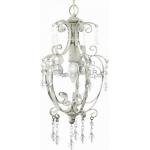 Białe Lampy sufitowe kryształowe  w stylu retro metalowe marki Chic Antique 